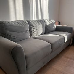 3-Seater Sofa + Matching Armchair – Light Gray