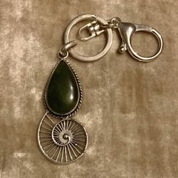 Prehite Gemstone .925 Stamped Sterling Silver Plated Pendant & Keychain 