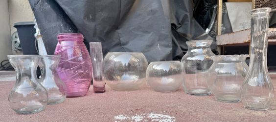 Mixed Glass Vase Lot – 7 Pieces