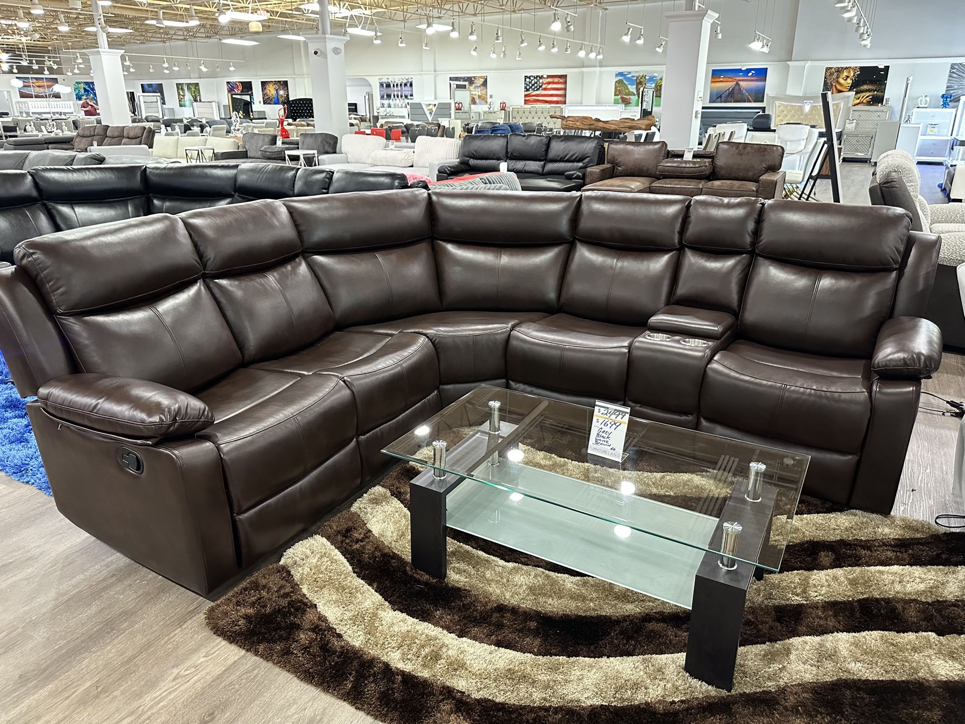 ๐ณWOW! Only $1399 For Reclining Sectional Comes In 4 Colors! Has LED LIGHTING