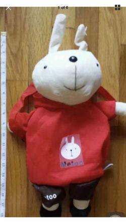 Pink or red color Cute small bunny backpack