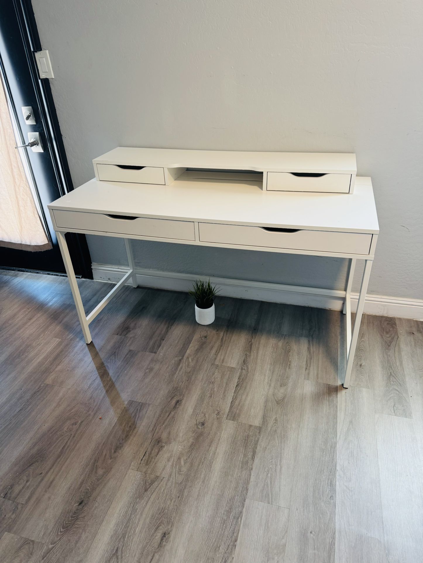 IKEA desk with desk storage topper