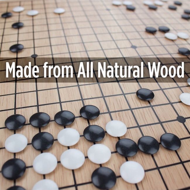 GAME OF GO - WOODEN BOARD WITH STONES