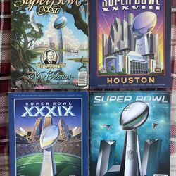 New England Patriots Super Bowl Program Lot (4) 31, 38, 39, 51 Tom Brady