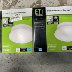 (2) New ETI Color Preference Spin Light 7” $10 Each. Must Pick Up