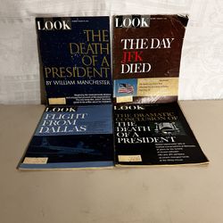 Look Magazine 1967 Death Of  President Kenny JFK Lot Of 4 Oversize 10.5” X 13”
