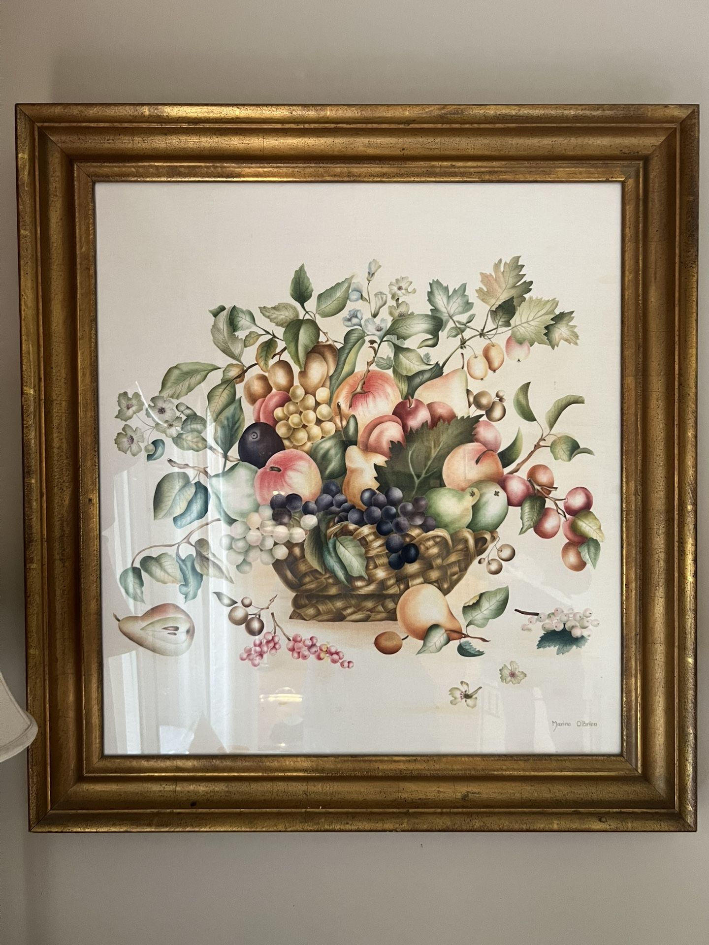 Lovely Botanical Art by Maxine O’Brien in Great Condition 29 x 31 Smoke free household