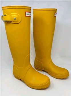 Hunter Original Women's Tall Waterproof Rain Boots (Yellow, US Size 8