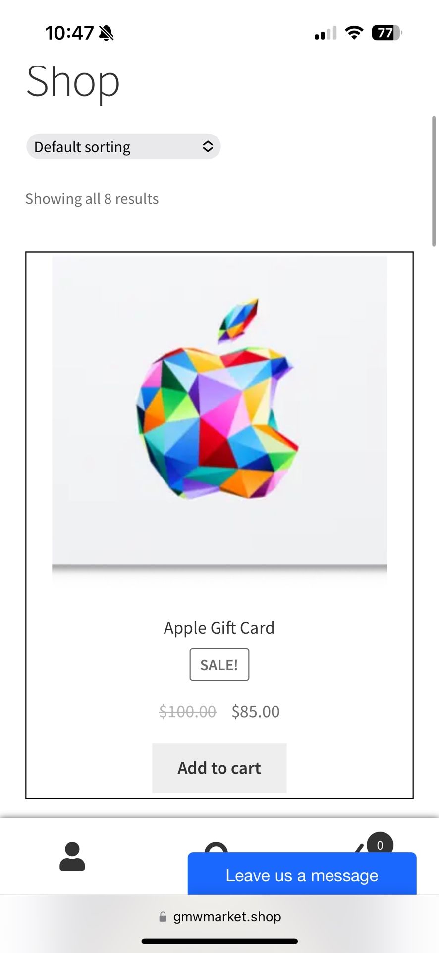 100 Value Apple Gift Card