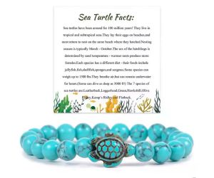 Turquoise natural stone sea turtle bracelet Great gift! Comes in a gift box! New