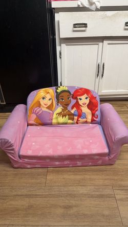 Marshmallow Furniture, Kids 2-in-1 Flip Open Foam Sofa Bed (Disney Princess Edition)