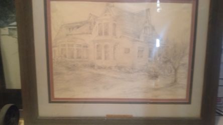 Vintage Val Smith Pencil Drawing Prescott AZ Artist
