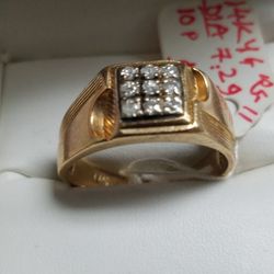 14k Yellow Gold Diamond 0.10ctw Ri G Size 11
