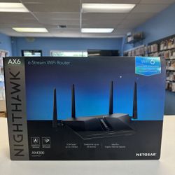 NETGEAR NIGHTHAWK AX6 AX4300 6 STREAM WIFI ROUTER. -- Model RAX45