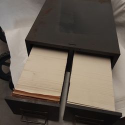 2 Drawer 3x5 Card File (Full Of Cards)
