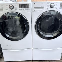 LG.  WASHER AND GAS DRYER 