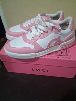 LØCI Low-Top Sneakers Pink and White