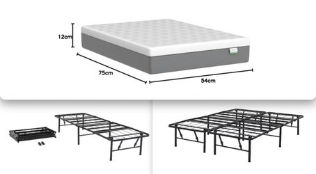 Full size mattress + metal frame