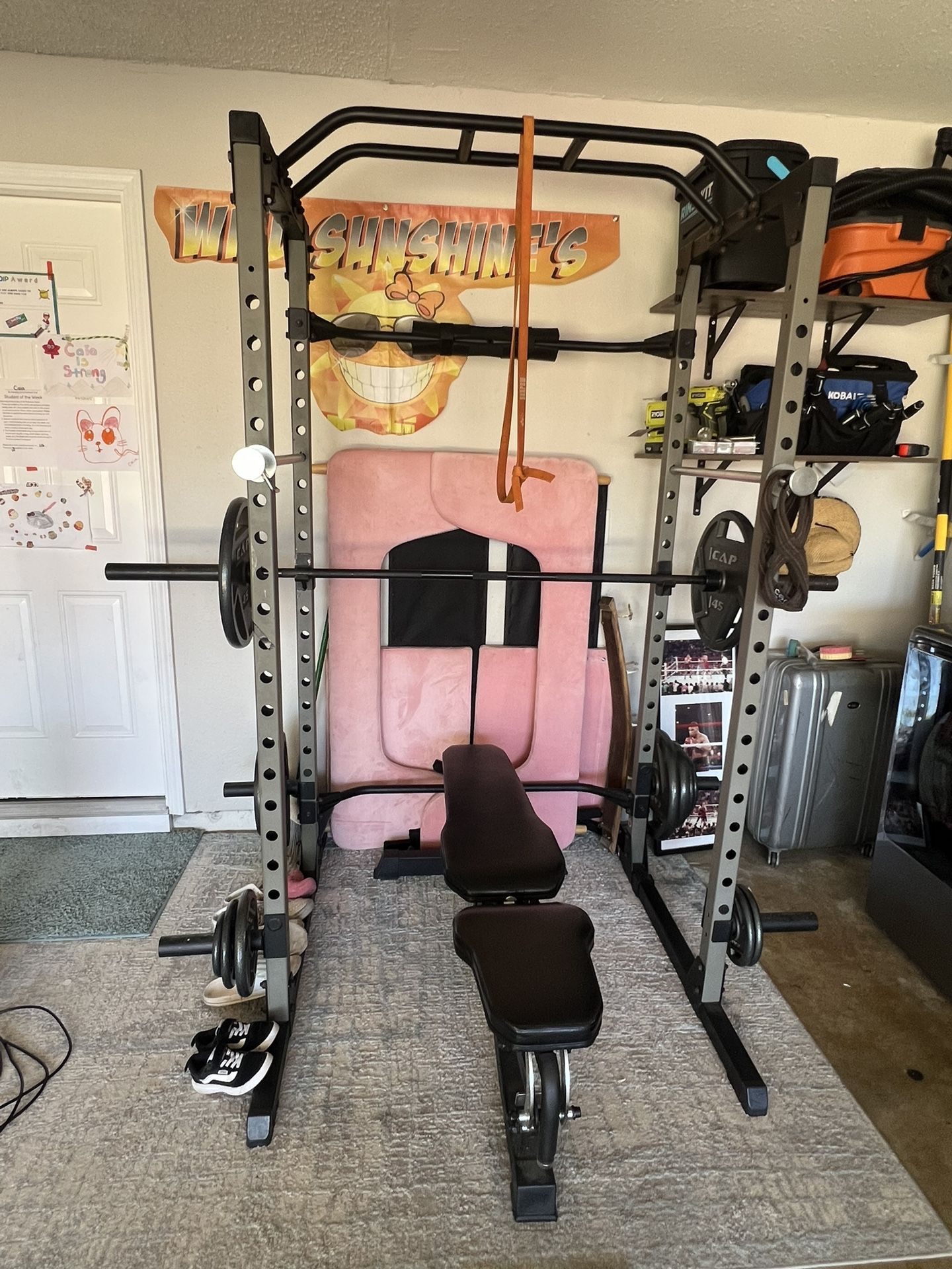 Squat Rack With Weights And Bench