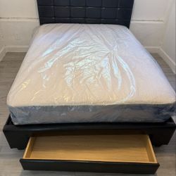 QUEEN SIZE BED FRAME WITH STORAGE MATTRESS AND BED SET QUEEN BED 