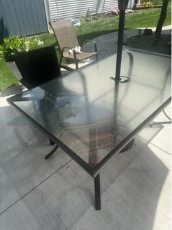 Glass patio table