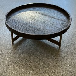 Round Low Table, Wood 