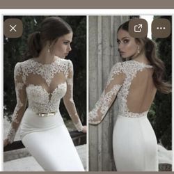 LACE ILLUSION SHEATH WEDDING DRESS 