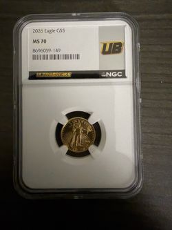 2026 Eagle G$5 MS70   1/10oz gold