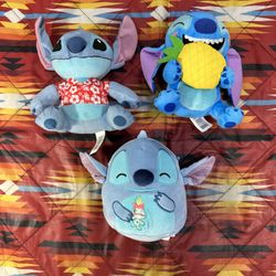 Disney Lilo & Stitch Lot of 3 Plush Pineapple Hawaiian Shirt Squishmallow