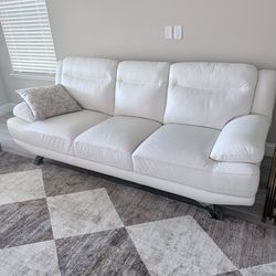 White leather couch