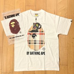 Bape x Burberry white shirt mens size M