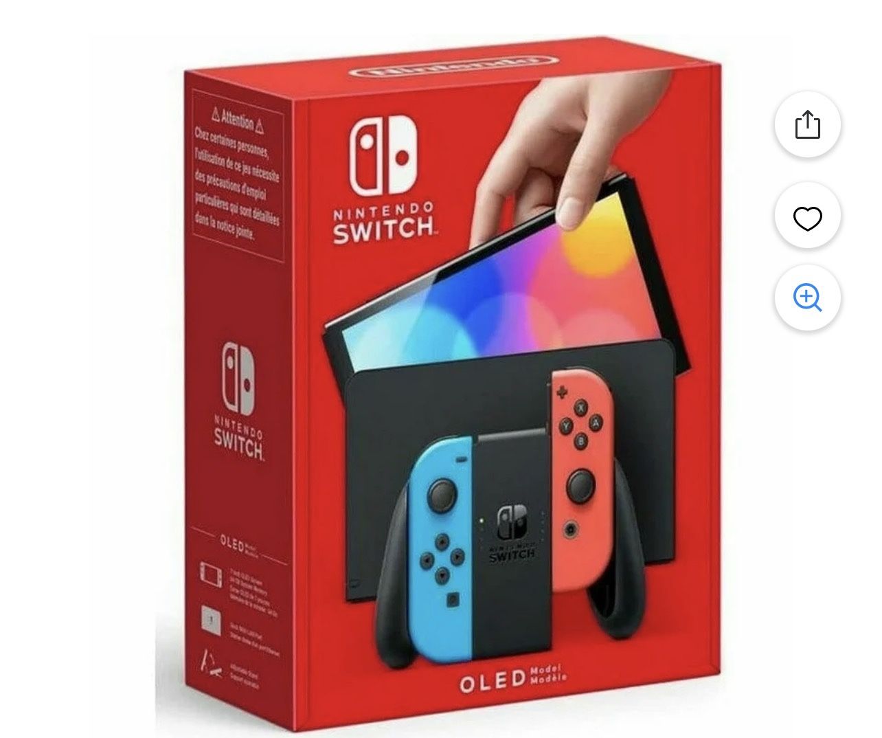Nintendo Switch OLED Model with Neon Red & Neon Blue Joy Con