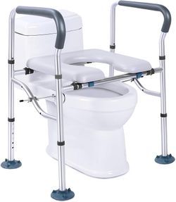 ALIESTFDNO Raised Toilet Seat with Handles