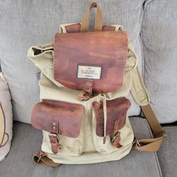 XX Lael Collection Leather & Canvas Backpack Bag