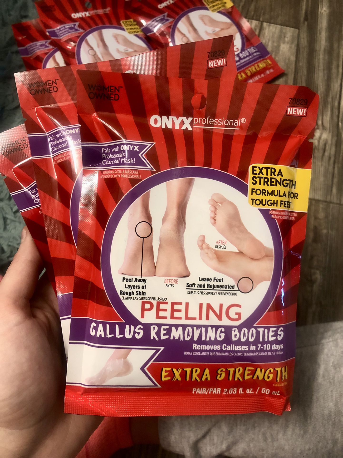 Onyx Professional Peeling Callus Removing Booties Extra Strength Red