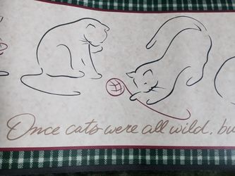 Once Cats Were Wild... Cute Cat Lovers Wallpaper Border 15 Yards X 9in.