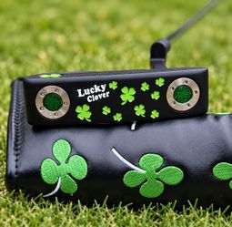 Lucky Clover Blade Putter 34" Right Handed | Black & Green | NEW w/ Headcover