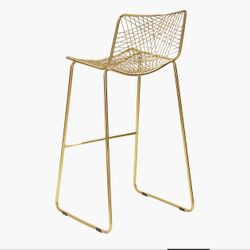 Modern Brass CB2 Wire Bar Stools- Set of 2