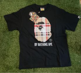 Black Bape x Burberry tee size medium brand new