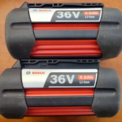 (2) Bosch 36 Volt Batteries 4Ah Bosch Cordless Tools