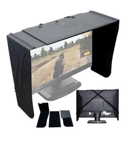 17-27" Display Monitor Hood Sunshade,Screen Sun Visor 41-71cm Adjustable Monitor Hood,All-Sides Coverage Sun Shade,Anti-Glare Computer Privacy Protect