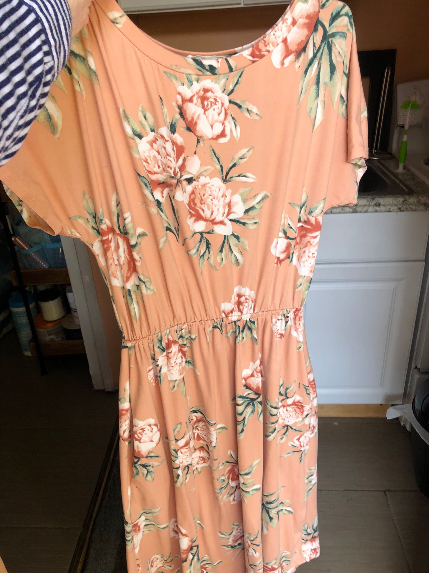 Peach/Pink Floral Maxi Dress