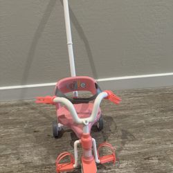 Baby Born Baby Doll Tricycle with Push Handle, Fits Dolls up to 17", Multicolor, Ages 3+