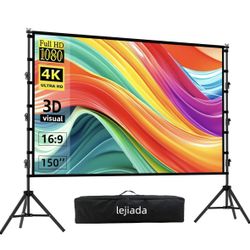 Projector Screen and Stand, 150''