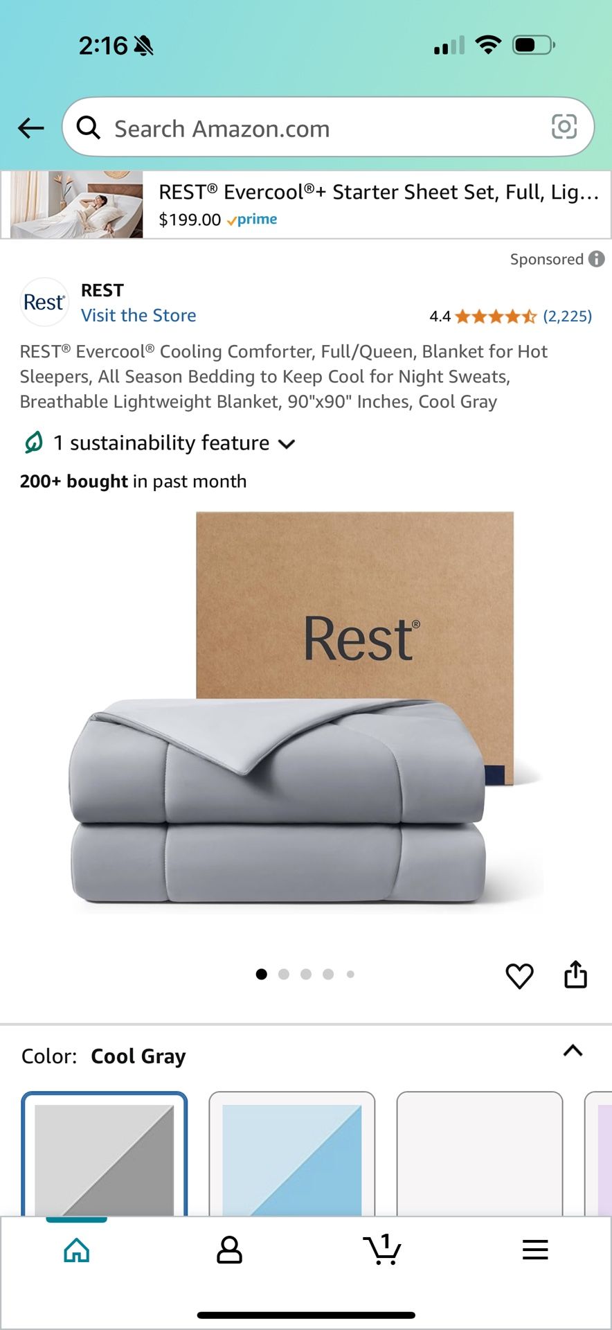 REST® Evercool® Cooling Comforter, Full/Queen, Blanket for Hot Sleepers, All Season Bedding to Keep Cool for Night Sweats, Breathable Lightweight Blan