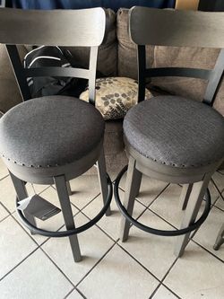 New (2) Charcoal Gray Bar stools