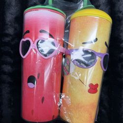 New Fruit Water Bottles with Straws! 