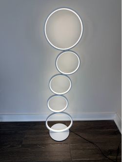 White 44” Modern LED (multicolor) Floor Lamp