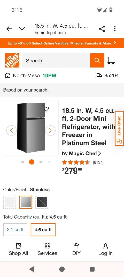 Magic Chef Mini Refrigerator, with Freezer