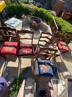 Set of Vintage Needlepoint Dining Chairs